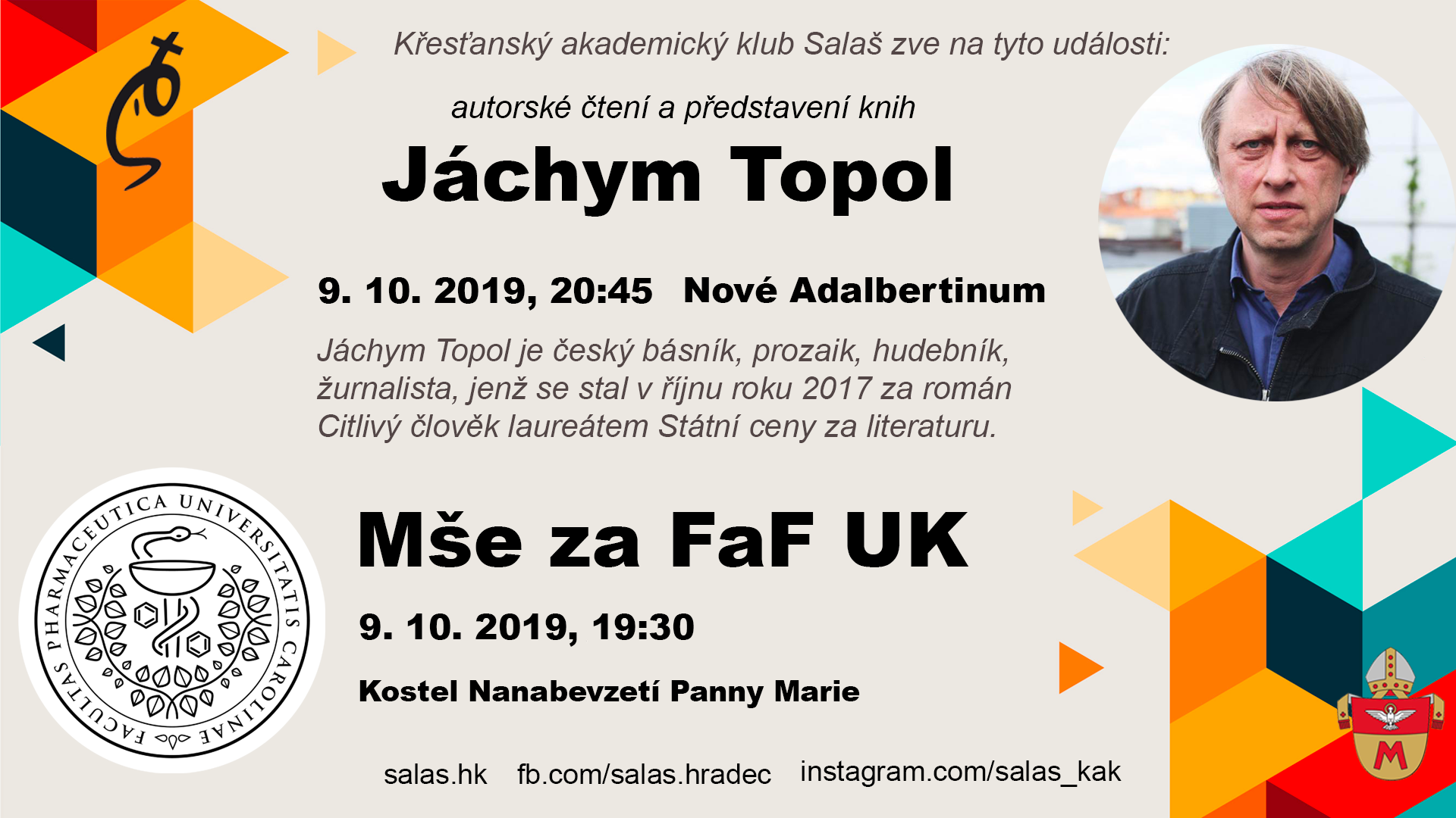 Studentská mše za FaF UK + Jáchym Topol